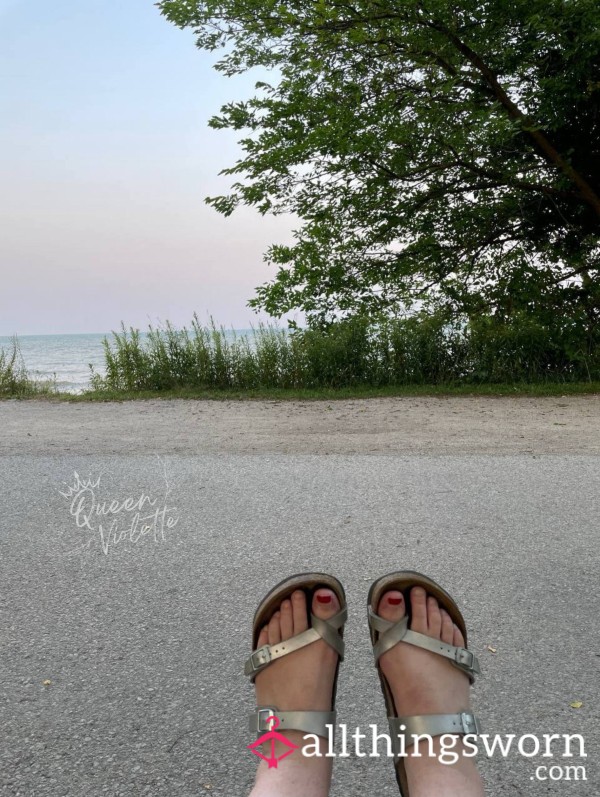 Outdoor Silver Birkenstocks