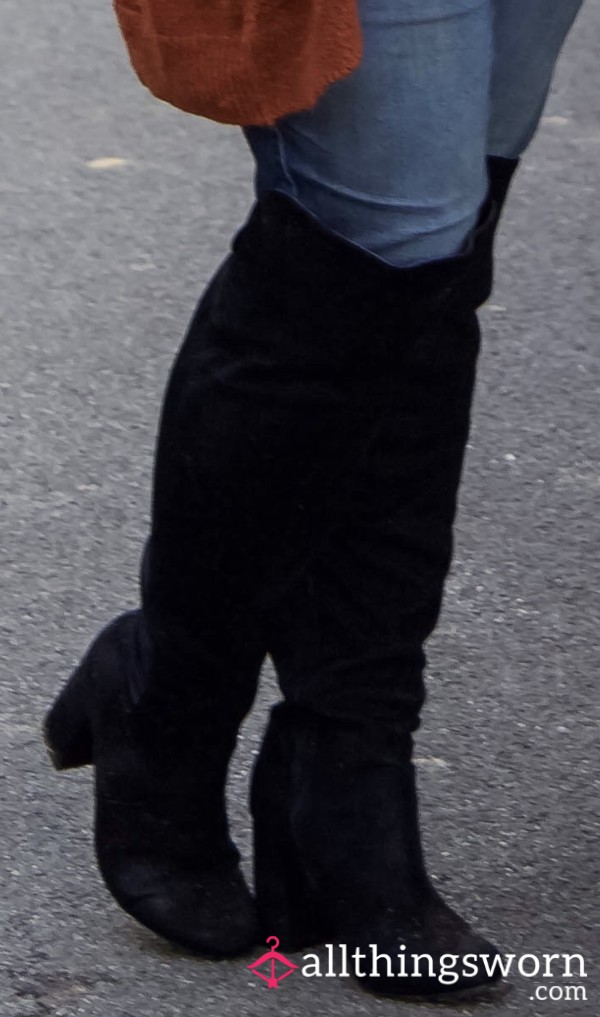 Over The Knee 9.5 Black Heeled Boots