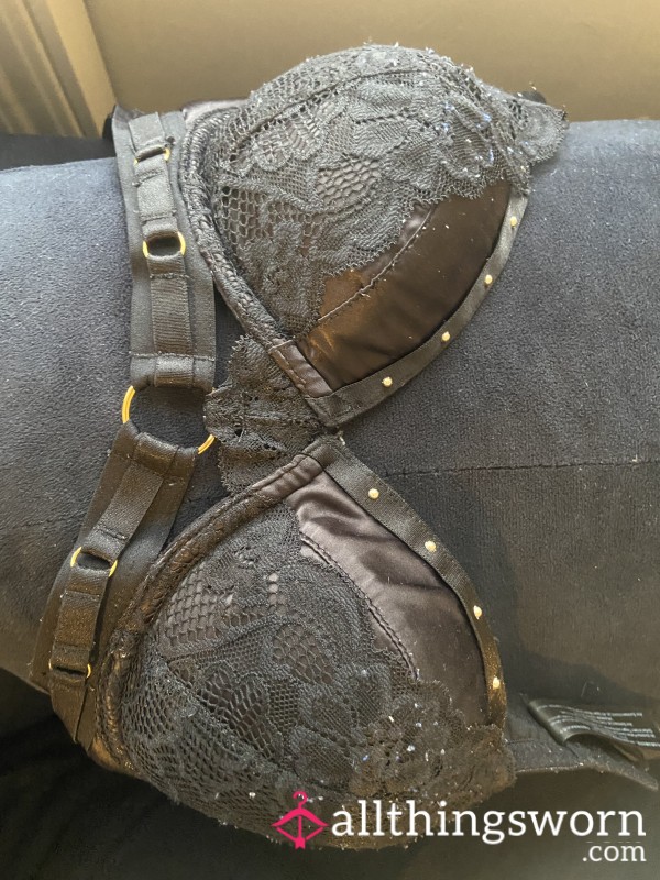Over-Worn Black Bra