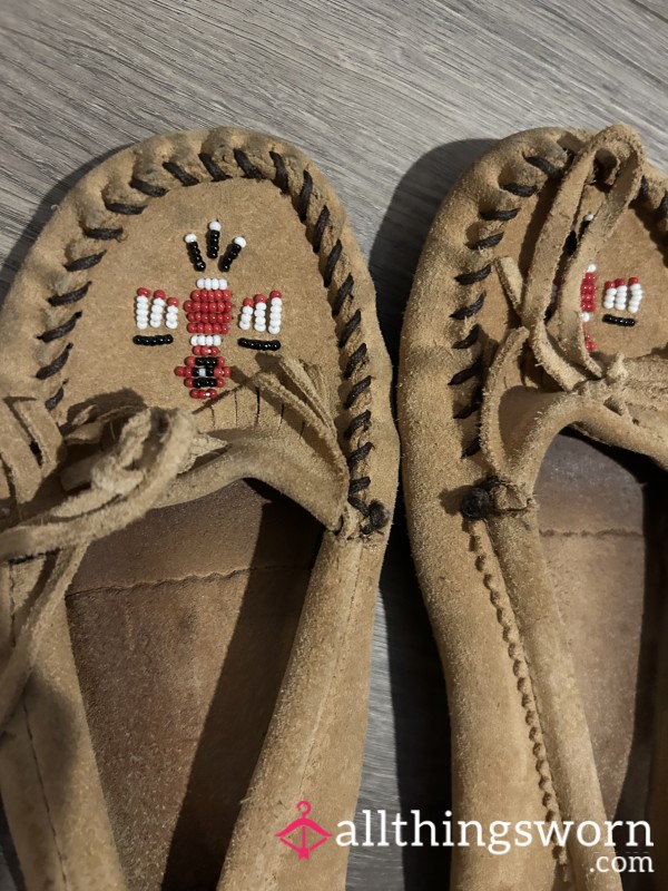 Over-worn Minnetonka Moccasins