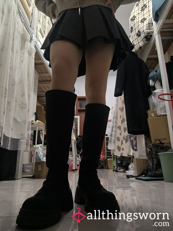 Overhead Photographs Taken While Wearing Shoes, With No Exposure Of Private Areas, Faces Largely Obscured, Partial Half-face Shots Visible, And Images Showing The Subject Bending Over To Look