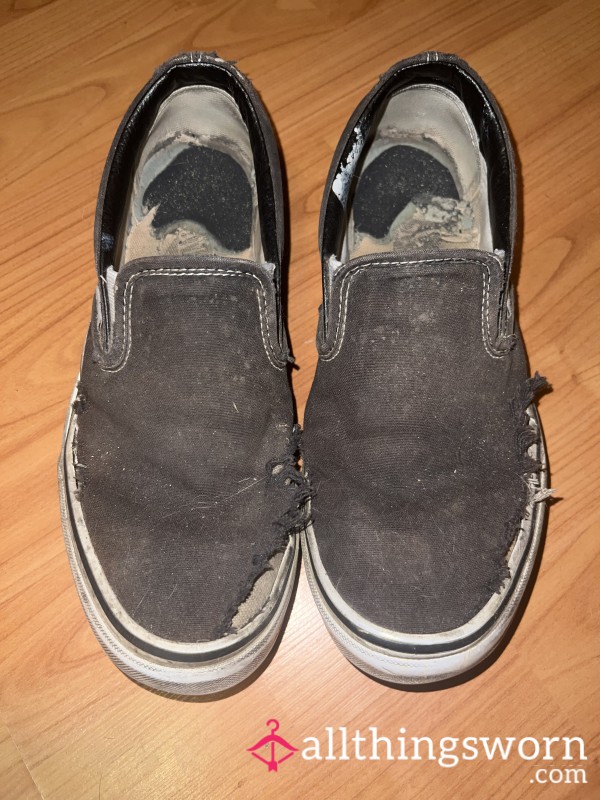 Overly Worn Black Vans