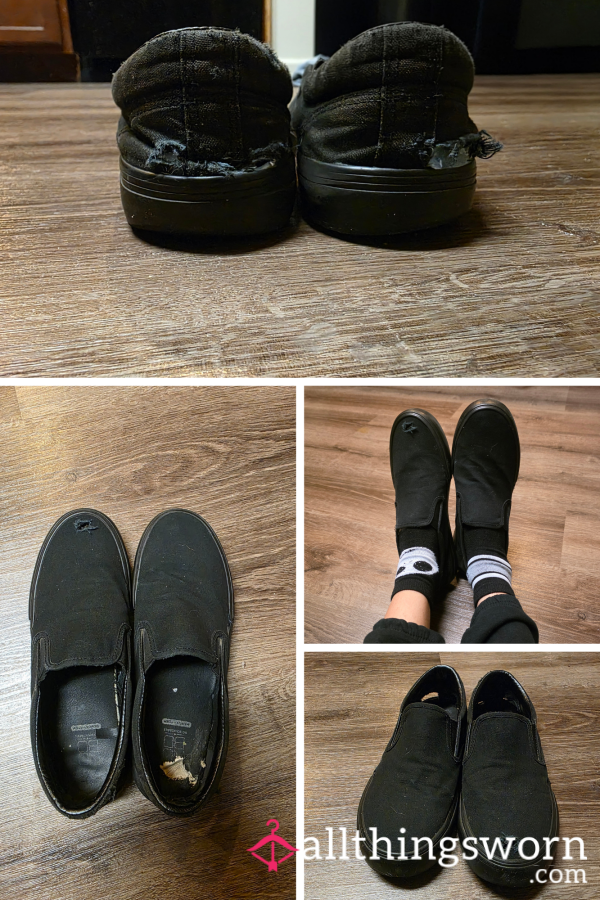 Overworn Black Flats