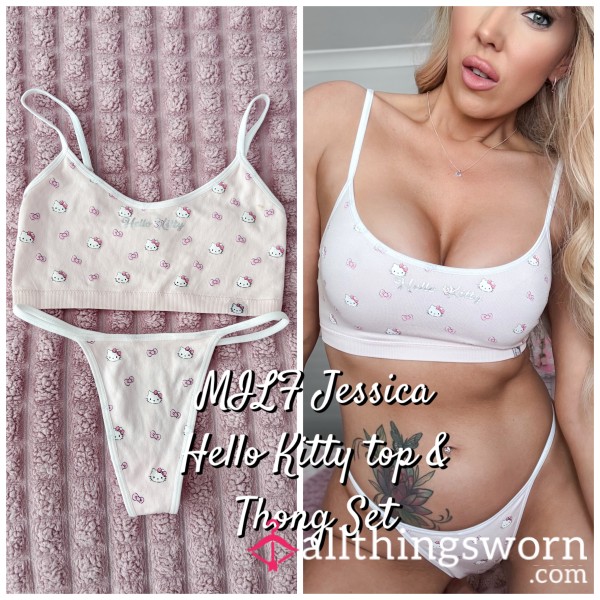 Own MILF Jessica - Hello Kitty G String And Bra Top Set