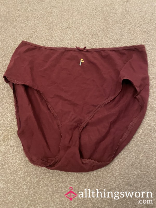 Own My Burgundy Full Back Cotton Panties