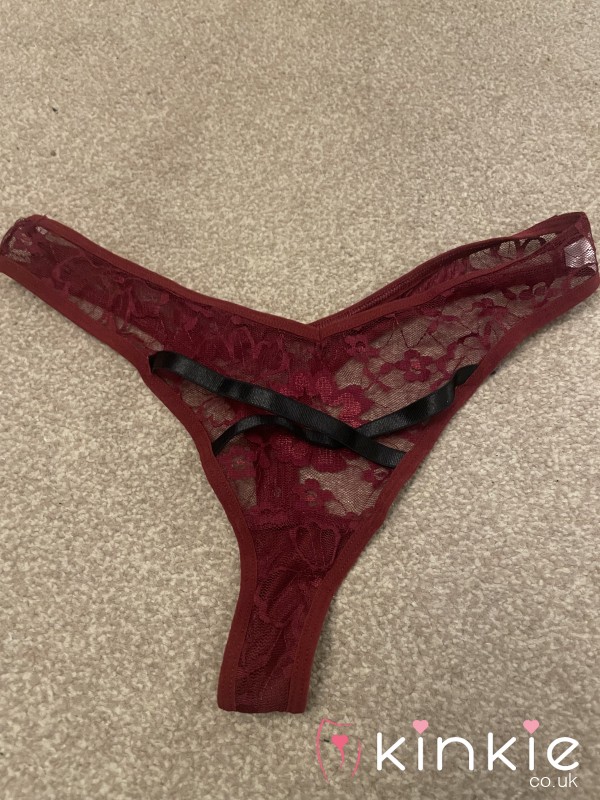 Own My Burgundy Lace Thong