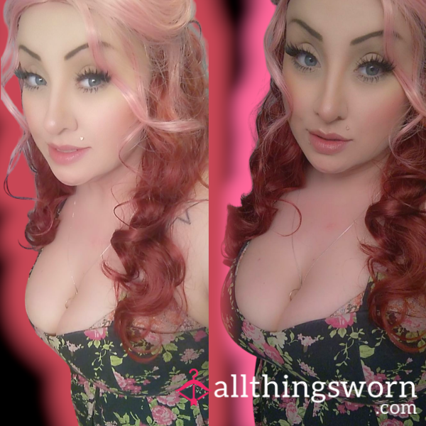 Own My S**y Pink & Maroon Red Curly Wig