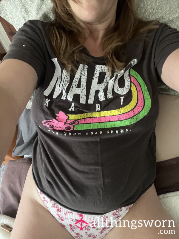 Own My Sleep Shirt! Thin, Ripped, Beloved And Well Worn Mario Kart Tee.