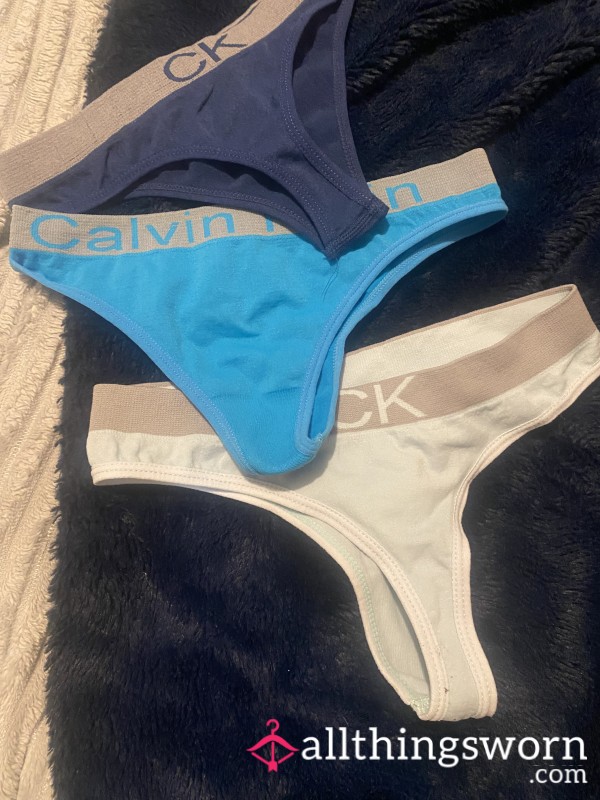 Pack Of 3 Worn Calvin Klien Thongs