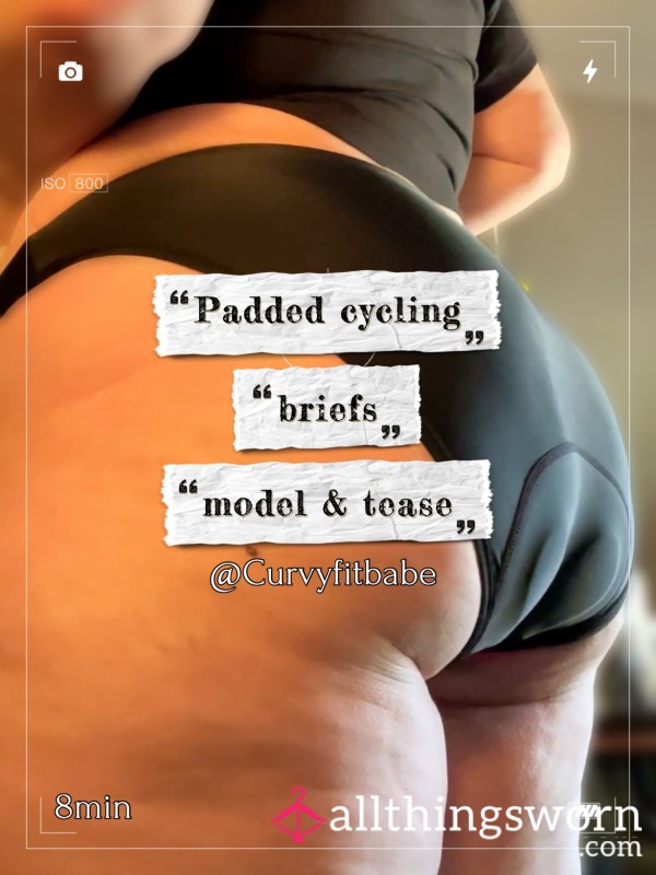 Padded Cycling Brief (BLACK) Model & Tease