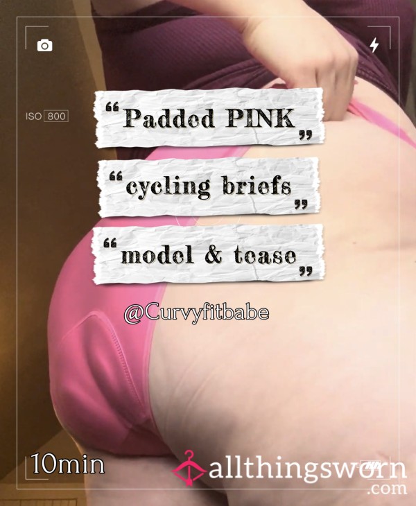 Padded PINK Cycling Briefs Model & Tease