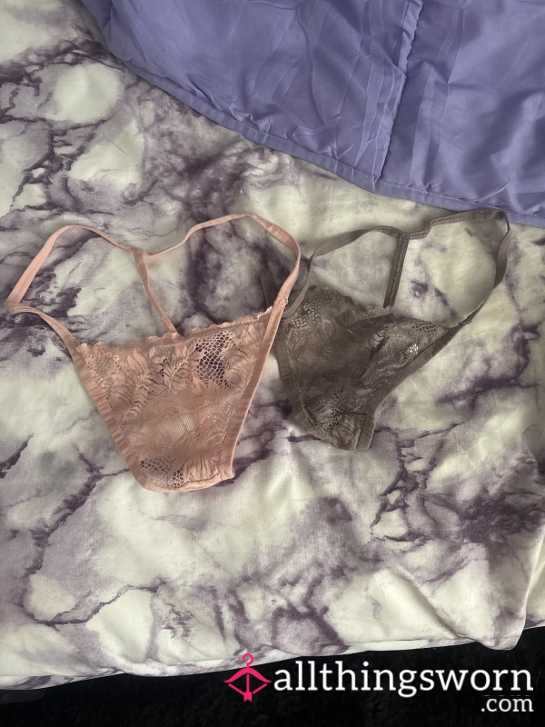 Pair Of Lace Gstring Thongs