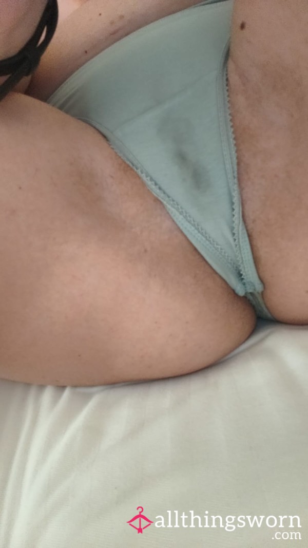 Pale Blue Cotton Thong