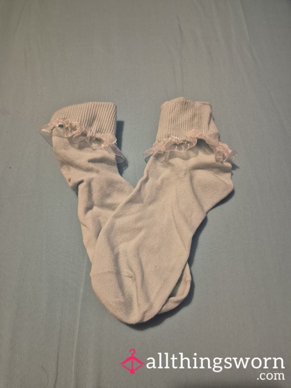 Pale Blue Frilly Socks