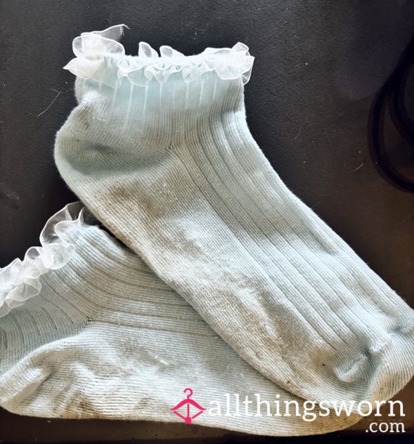Pale Blue Frilly Socks