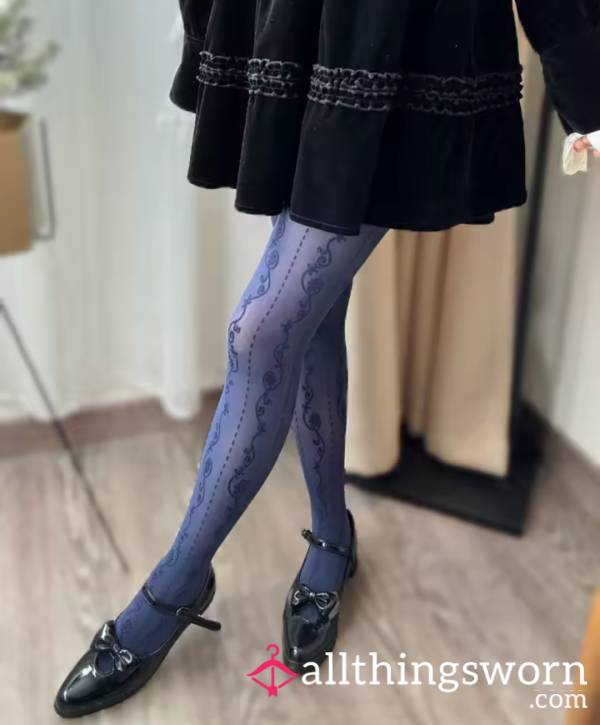Pale Blue Nylon Tights, Delicate Tights High Socks, Blue Pantyhose. 💙