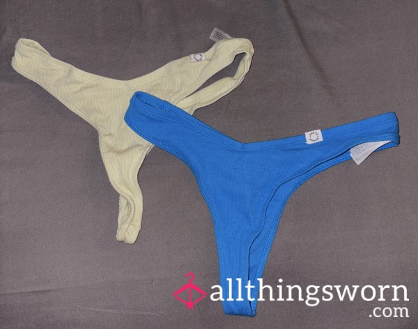 Pale Green Or Blue Thong 95% Cotton! £20 For 48 Hour Wear 🤭