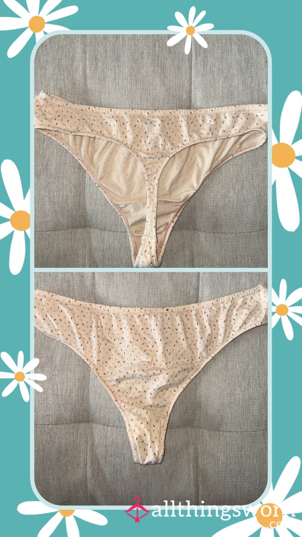 Pale Orange/Yellow Cotton Thong With Sprinkles