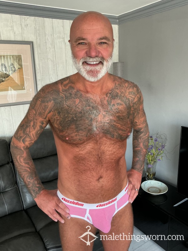 Pale Pink Aussieb*m Cla**ic Briefs. Size Large.