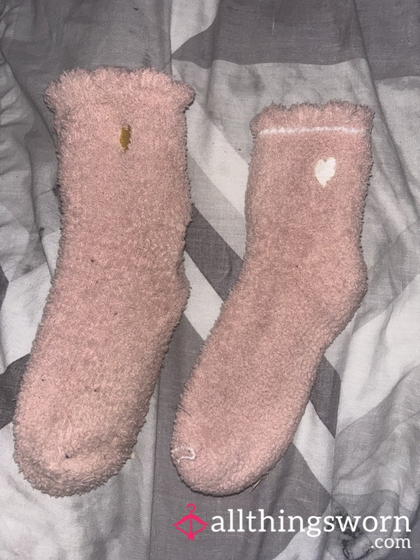 Pale Pink Fluffy Socks 24 Hour Standard Wear