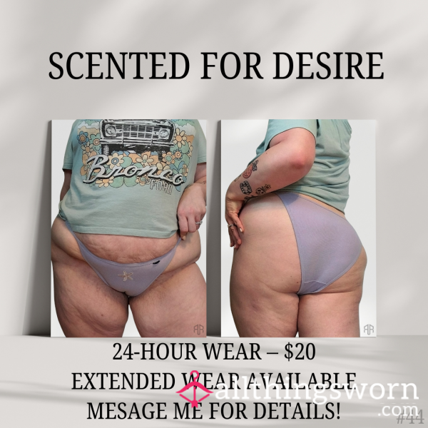 Worn Purple String Bikini Panties – 24HR Scented With Starfish Detail