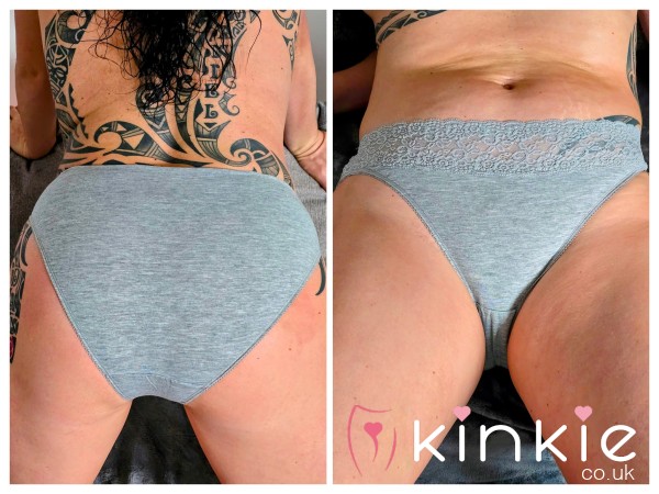 Panties For Sale ! - Well Worn Dirty Grey Cotton Panty With Alex's Scent - 48 Hour Wear