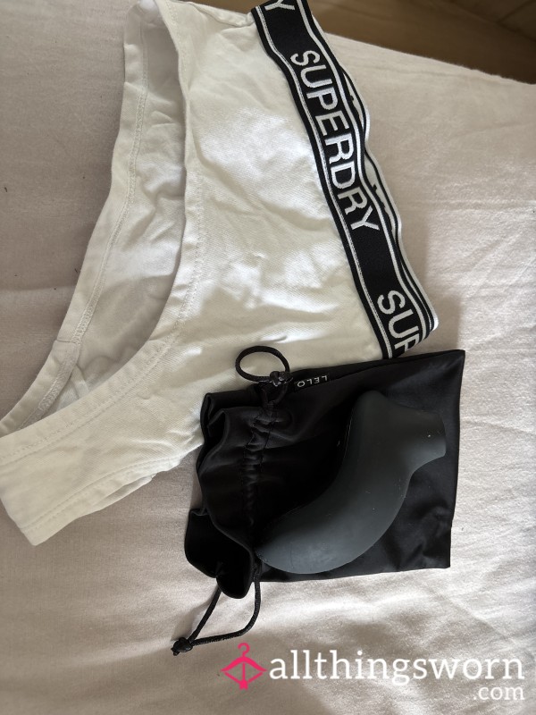 Panties+play Time - White Cotton Pants Soaked After An Afternoon Of Play With My Favourite Toy