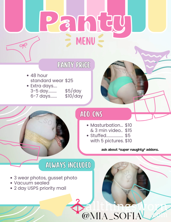 Panty Menu