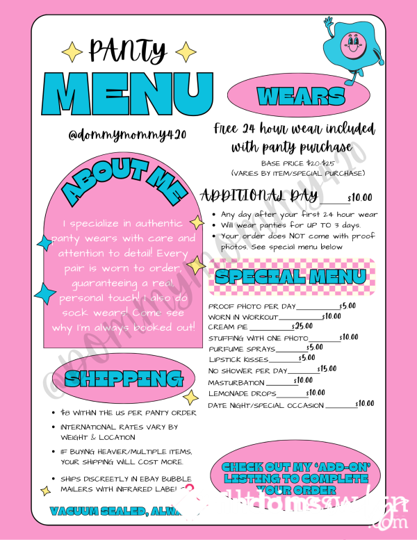 Panty Menu 💅✨