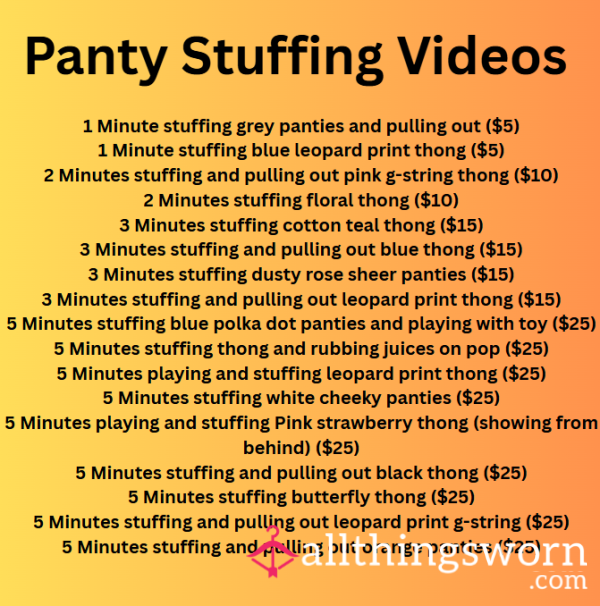 PANTY STUFFING VIDEOS