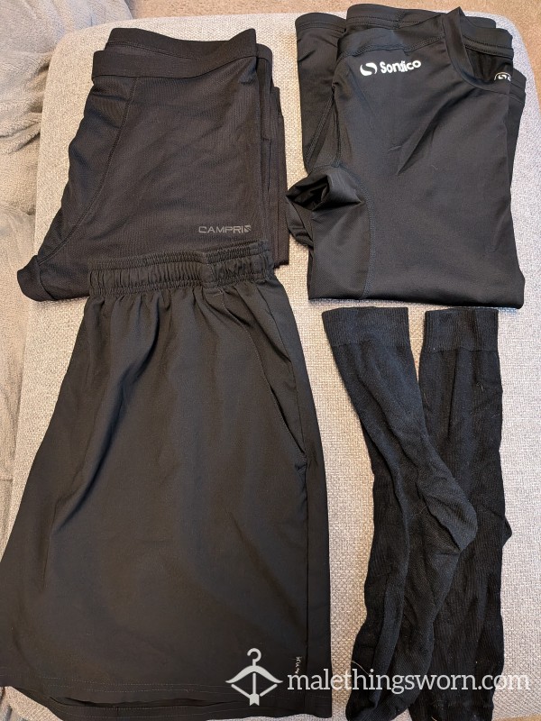 🏃‍♂️🔥 Parkrun-Worn Black Running Set – Base Layers, Shorts & Socks | Jock_Nextdoor 😈