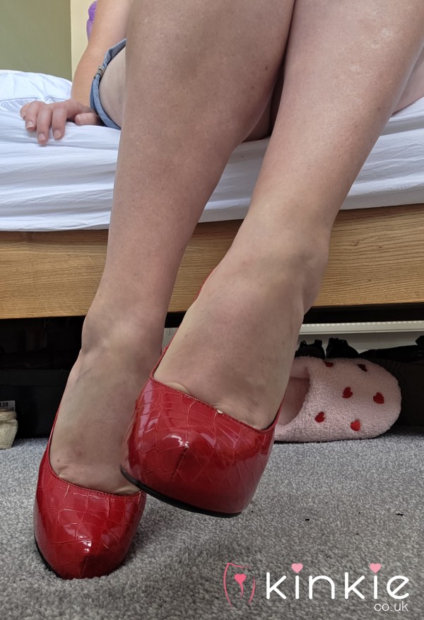 Very Well Used & Sweaty Red Patent Platform Heels