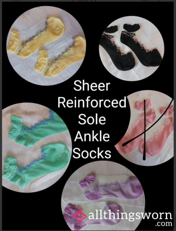 🌸🍃💫Pastel & Black Sheer Ankle Socks🌸🍃💫 Includes Daily Photo Set