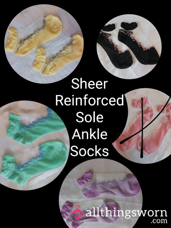 Pastel & Black Sheer Footie Socks