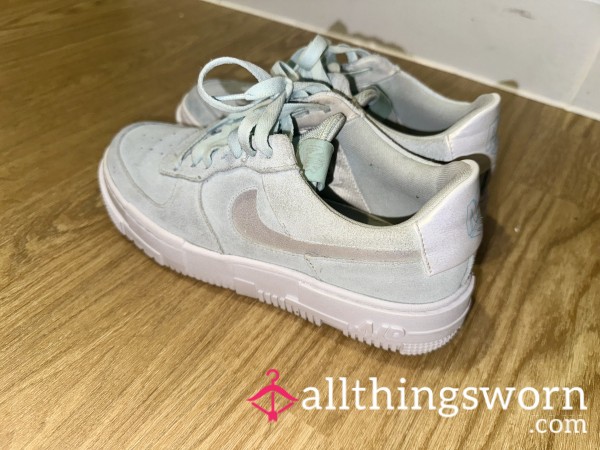Pastel Blue Suede Air Forces 👟