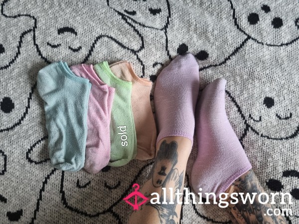 Pastel Colour Trainer Socks