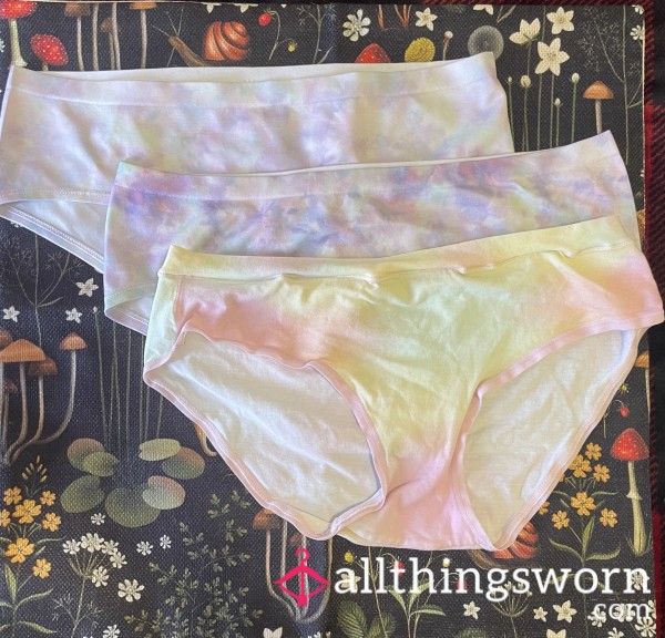 M Polyester And Cotton Pastel Tie Dye Bikini Panties