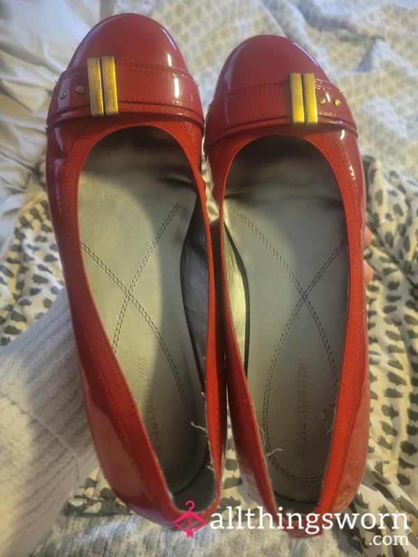 Patent Leather Red Flat Shoes