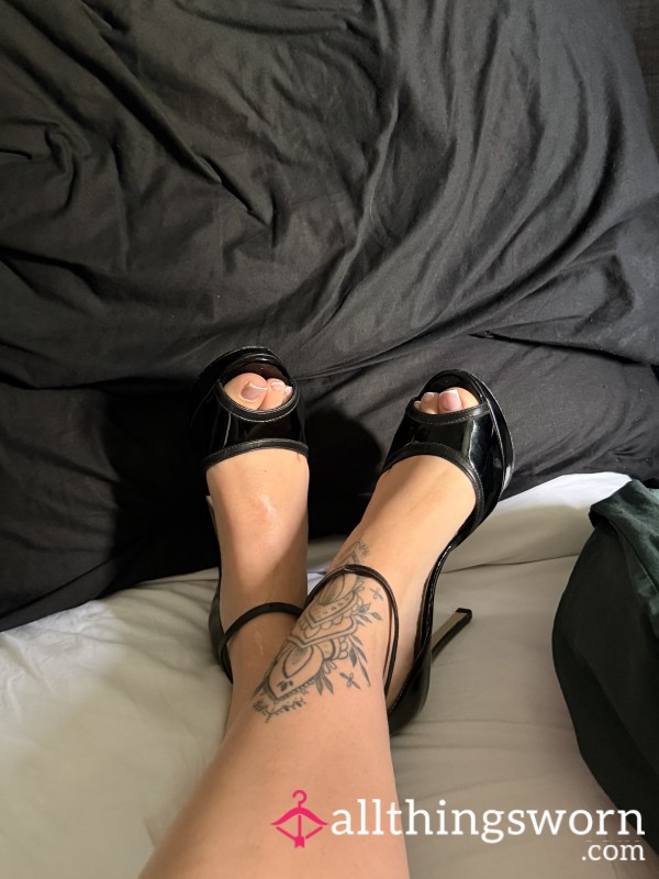 Patent Stiletto Heels Well Worn