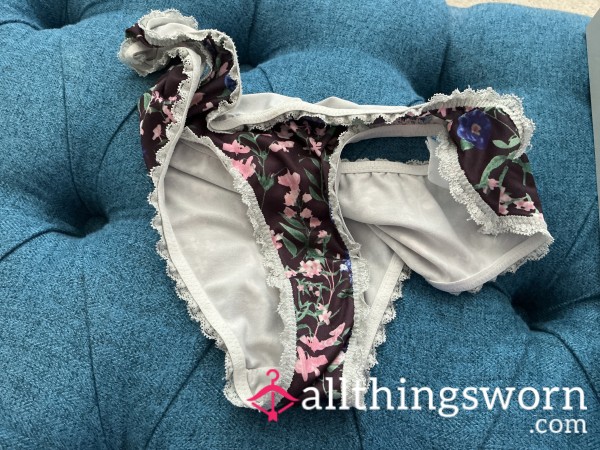 Patterned Everyday Panties, Worn Many Times For Work