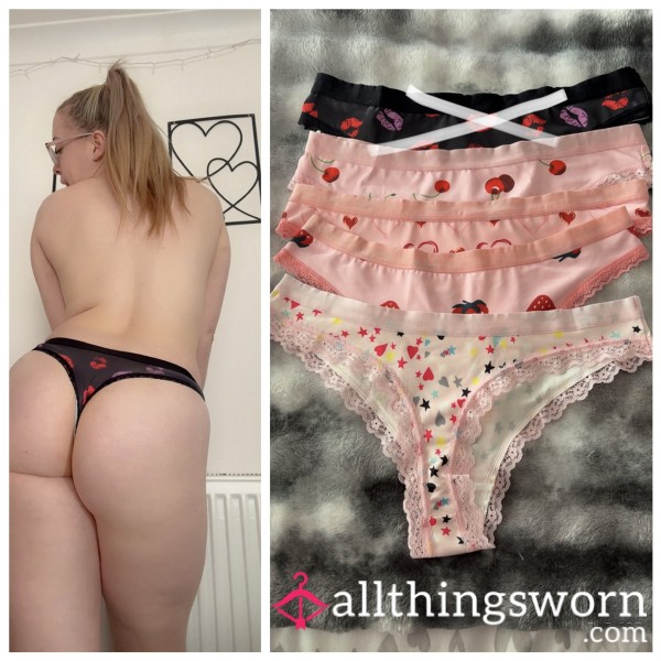 Patterned Thongs | 24hrs Wear | Proof Of Wear Pics