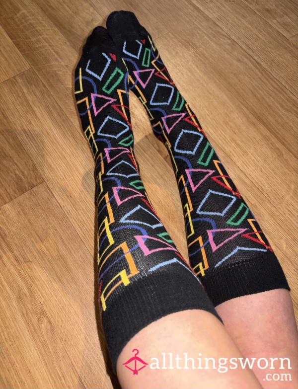 Patterned, Worn Socks