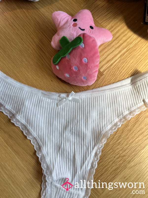SOLD : PAWG Aussie Seller White Plain Cotton Gstring Gets The Best Aroma!