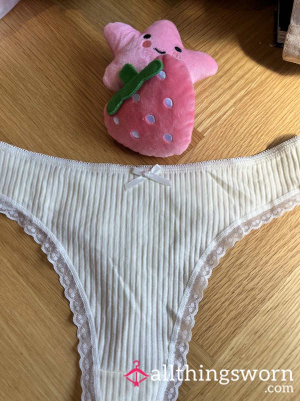 $50 Express Postage  Secretary Thong Riding That A** All Day Cotton Beige Plain
