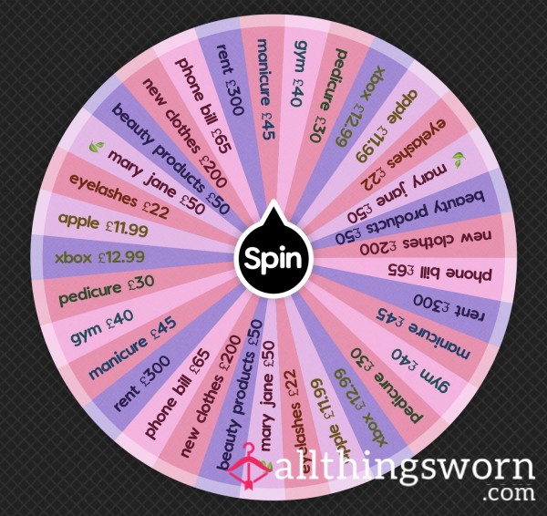 🎡 Spin The Wheel Game 🎡 💸 Pay A Bill ⊹ Get Humiliated By A Brat 💸 £1 To Spin 🎀