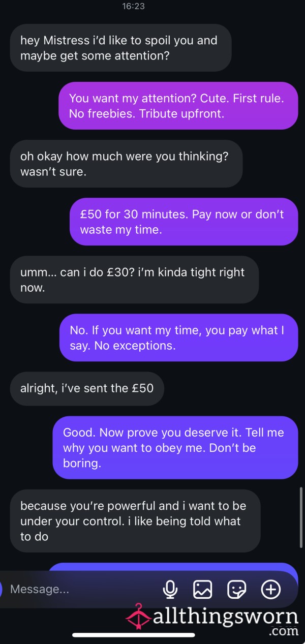 Pay-for-Play Texting Sessions