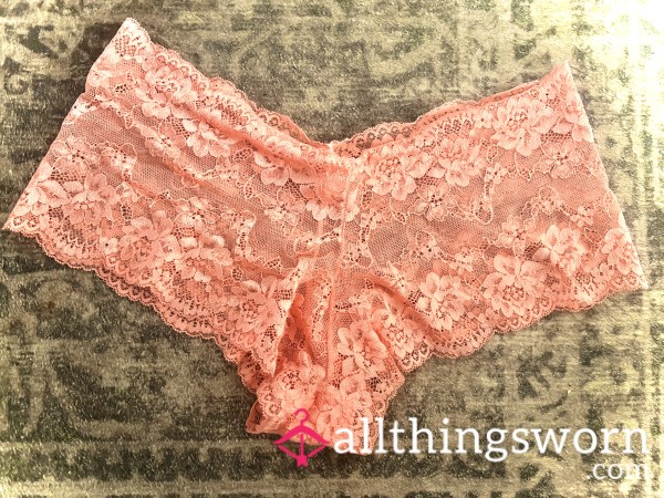 Peach Cheeky Lace Panties