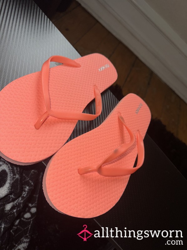 Peach Flip Flops