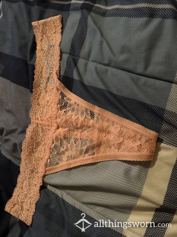 Peach Juicy Lacy Thongs
