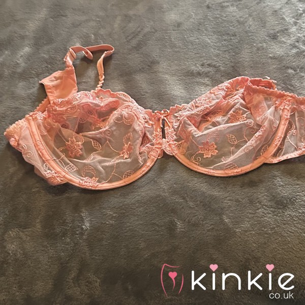 Peach Lacey Flowers - Size UK 44DD - SSBBW